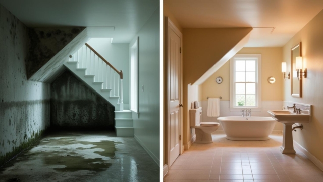 ข้อดีข้อเสียของการสร้างห้องน้ำใต้บันได