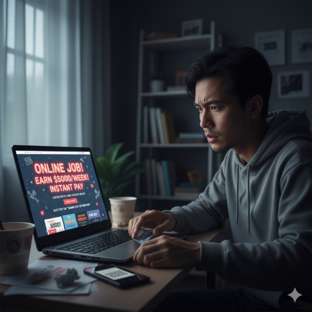 กลุ่มผู้กำลังหางาน (Job Seekers) คือกลุ่มคนเป้าหมายของสแกมเมอร์