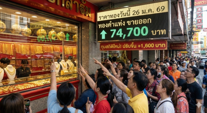 ราคาทองคำวันนี้ (26 ม.ค. 69) ทุบสถิติใหม่! ปรับขึ้นแรง พร้อมแหล่งอ้างอิงและบทวิเคราะห์